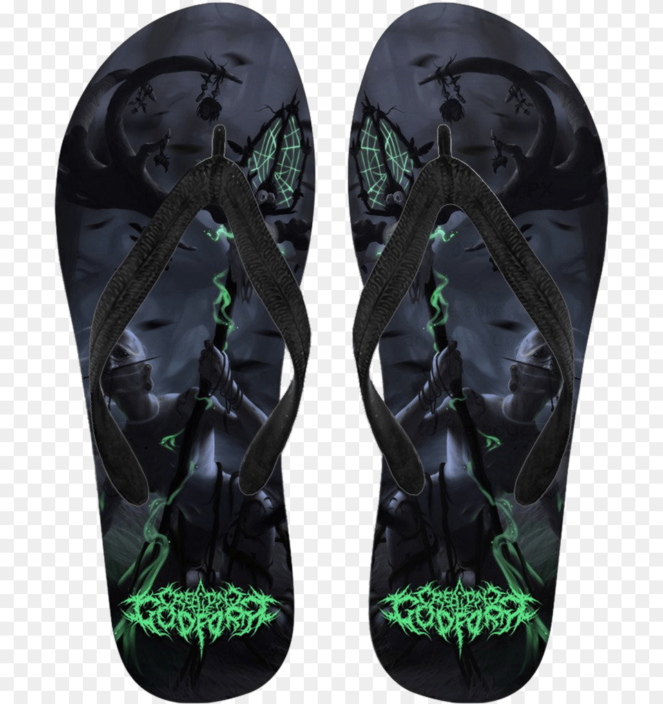 Official Creating The Godform Eve Of Hollow Mass Flip Flip Flops, Clothing, Flip-flop, Footwear, Adult Png Image