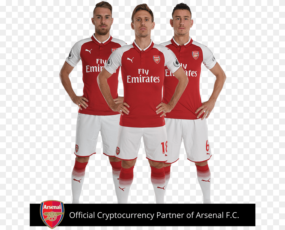 Official Cryptocurrency Partner Of Arsenal F New Arsenal Kit 10, Clothing, Shirt, Person, People Free Png Download