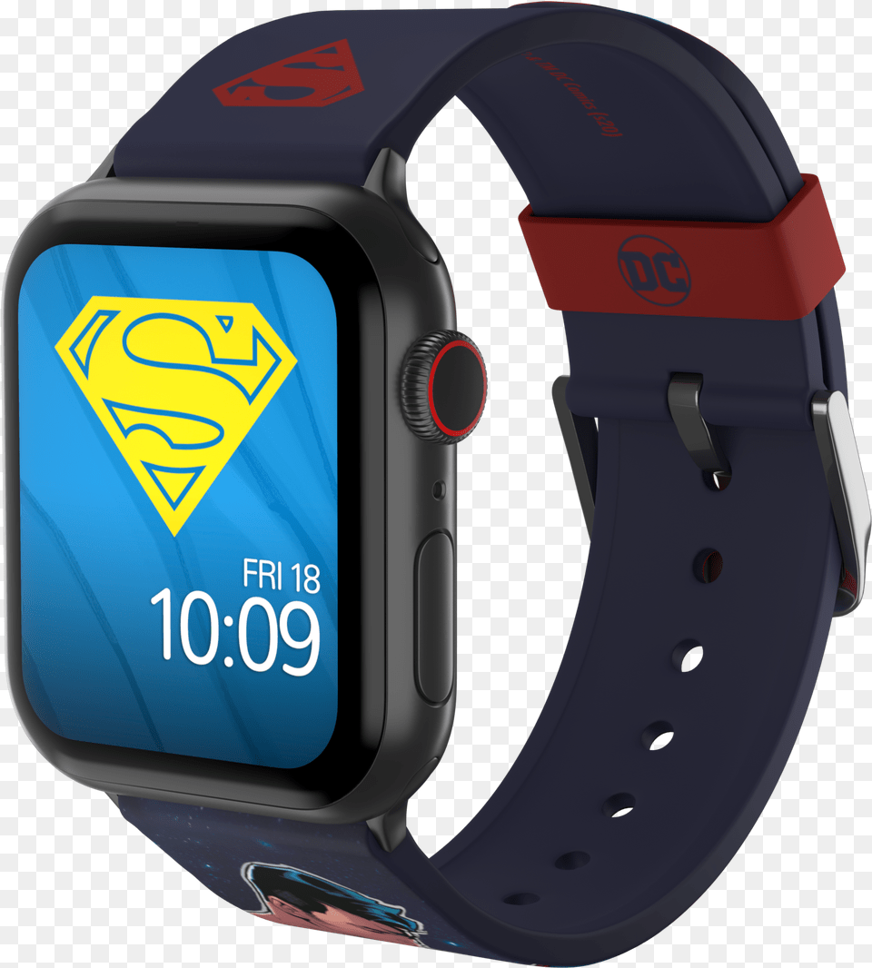 Official Dc Comics Apple Watch Band Superman Modern Comic, Arm, Body Part, Person, Wristwatch Png Image