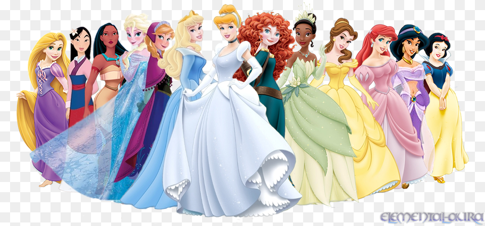 Official Disney Princesses Disney Princesses With Anna And Elsa, Adult, Publication, Person, Female Png