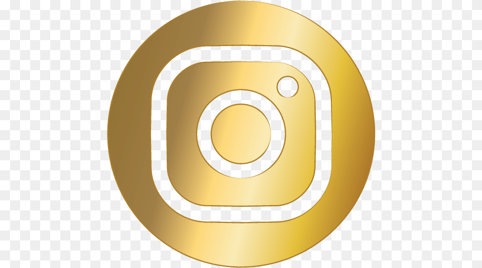 Official Instagram Icon Zacs Great Food Restaurant Bella Vista, Disk, Gold, Text Png