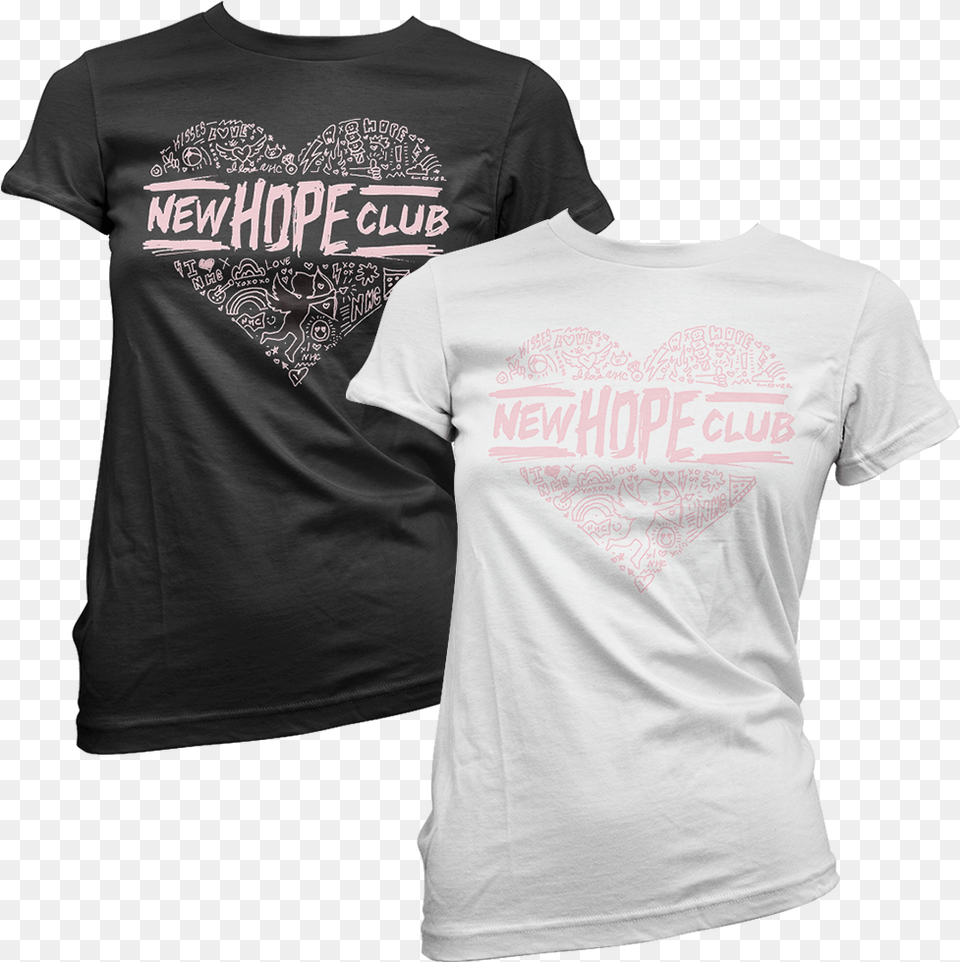 Official New Hope Club Heart T Shirt Promo New Hope Club Mrs Robbie Williams T Shirt, Clothing, T-shirt Png
