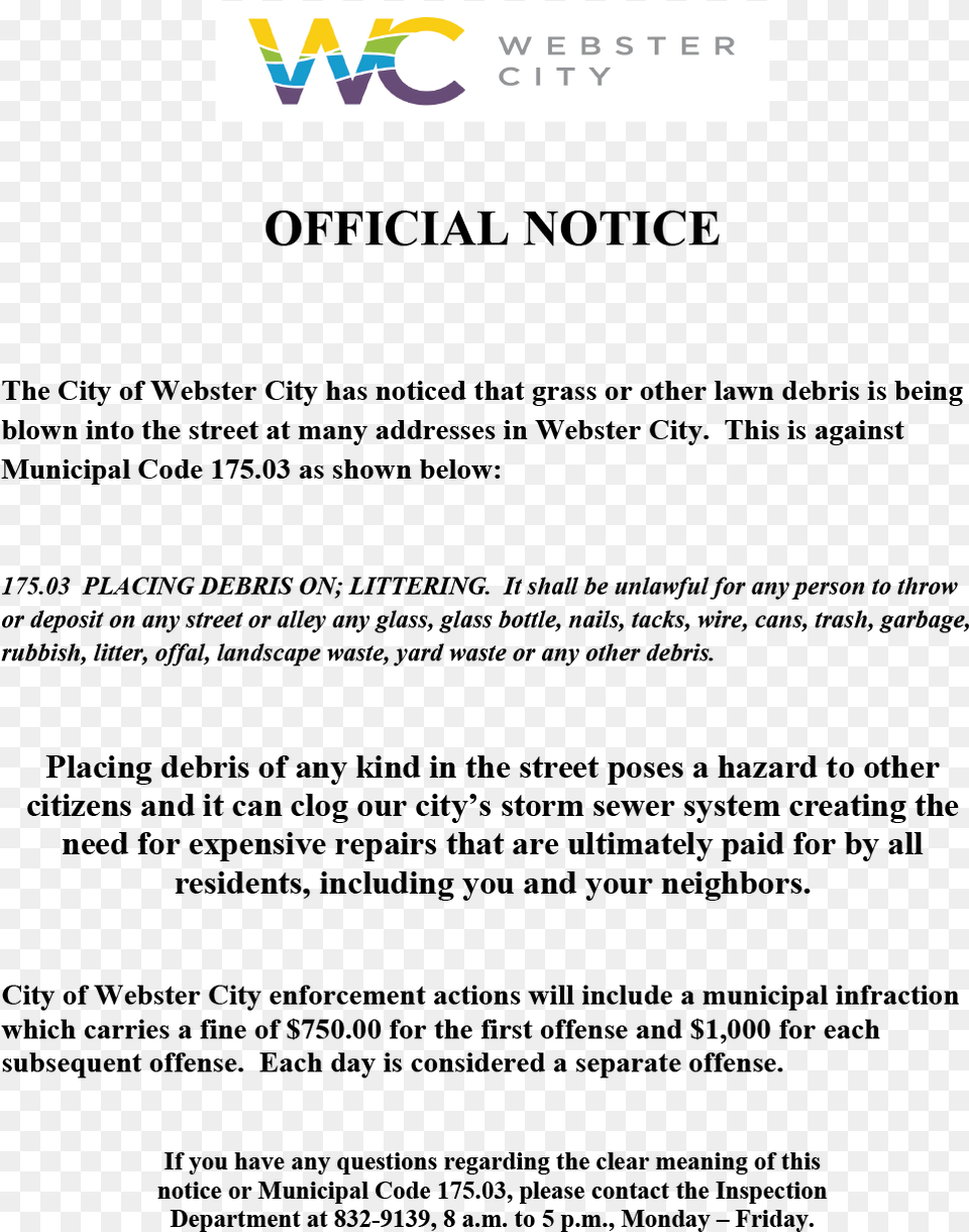 Official Notice, Text Png