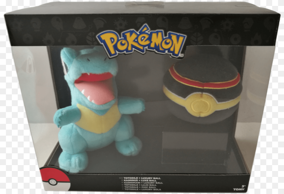 Official Pokemon Totodile Luxury Ball Plush Box Set Pokemon Eevee Evolution Toys, Toy Png Image