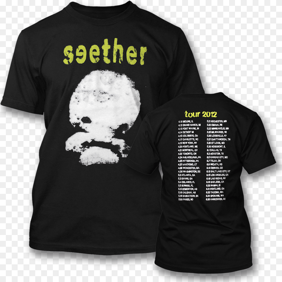 Official Seether Mushroom Cloud Tour T Shirt Discount Seether Active Shirt, Clothing, T-shirt, Cream, Dessert Png