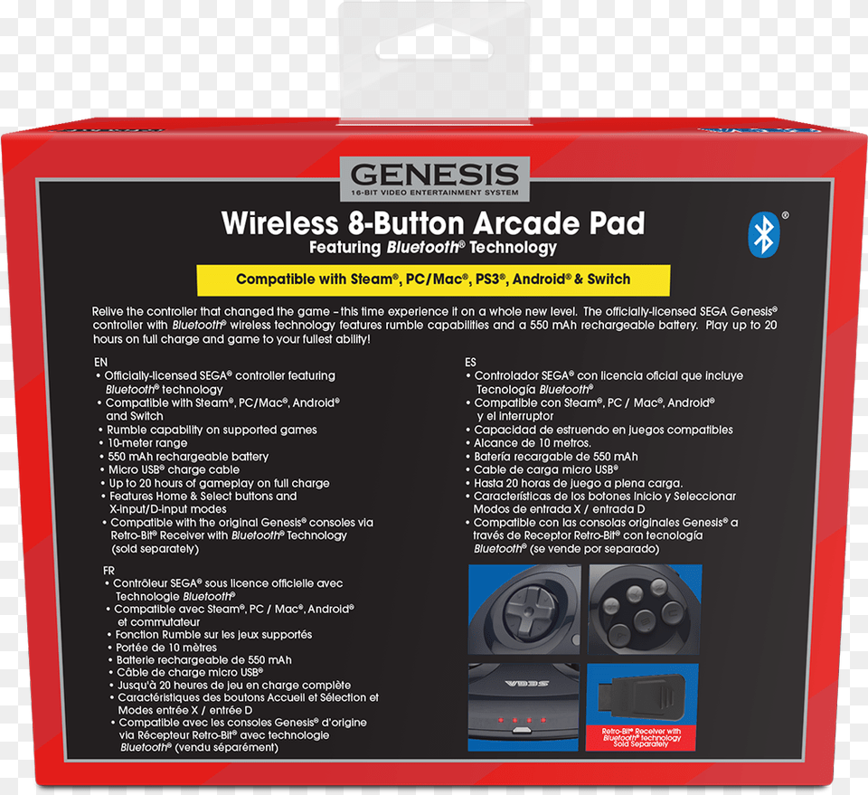 Official Sega Genesis Bluetooth Controller Black U2013 Limited Headphones, Advertisement, Poster, Computer Hardware, Electronics Free Png Download
