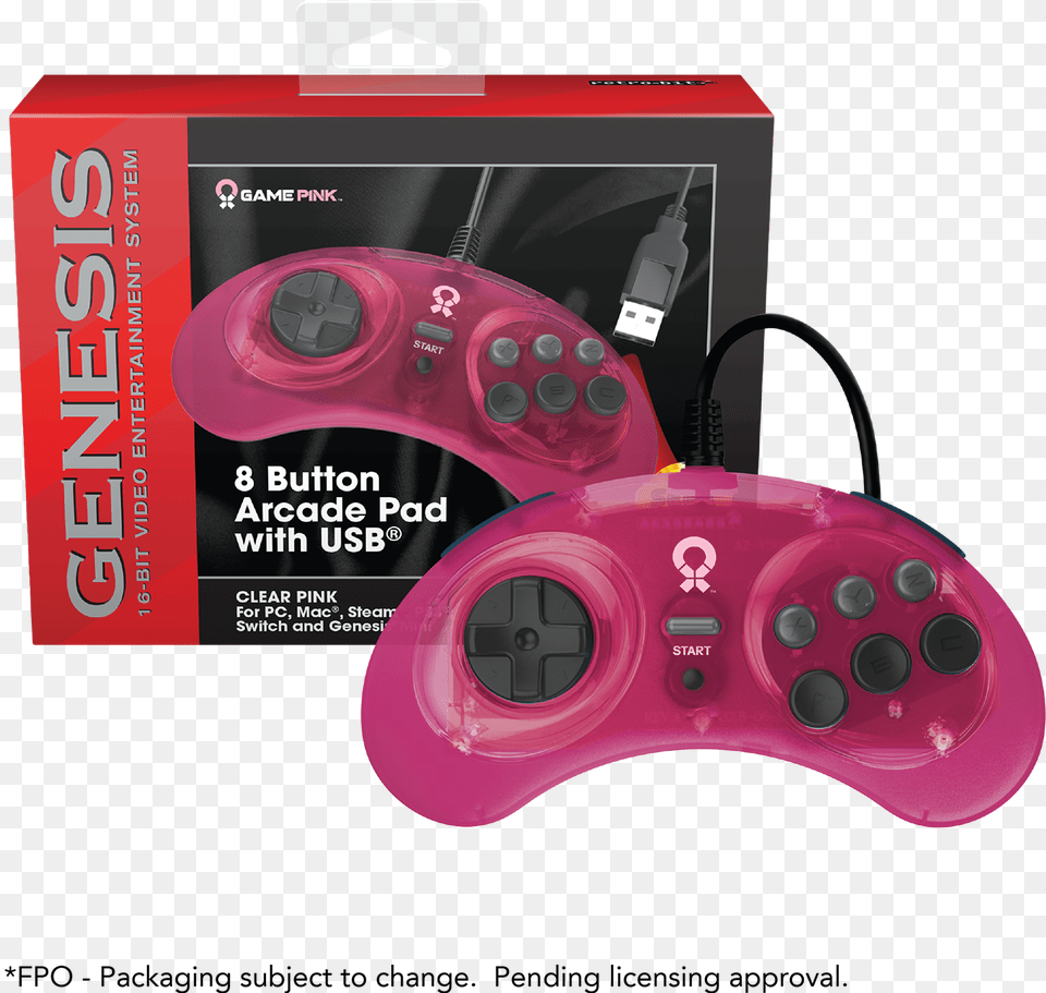 Official Sega Genesis Pink Usb Controller Retro Bit Pink Controller, Electronics, Joystick Free Png Download