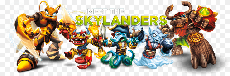 Official Skylanders Header Activision Video Game Characters, Baby, Person, Animal, Bee Free Png