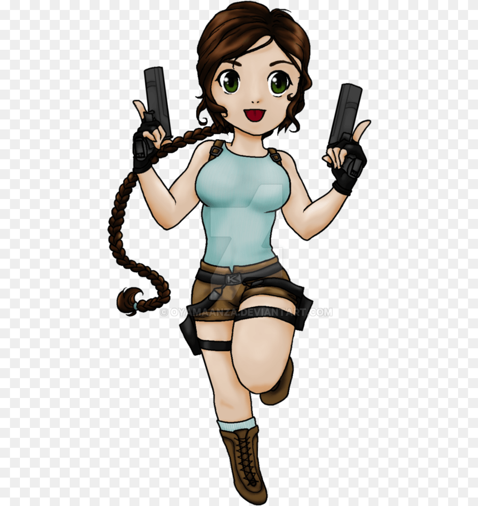 Official Tomb Raider Blog U2014 Fanart U201clara Croft Chibi Lara Croft Anime, Book, Comics, Publication, Person Png