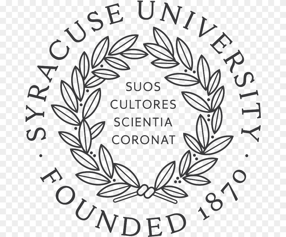 Official University Seal Including The Motto And 1870 Syracuse University Logo, Blackboard Free Transparent Png