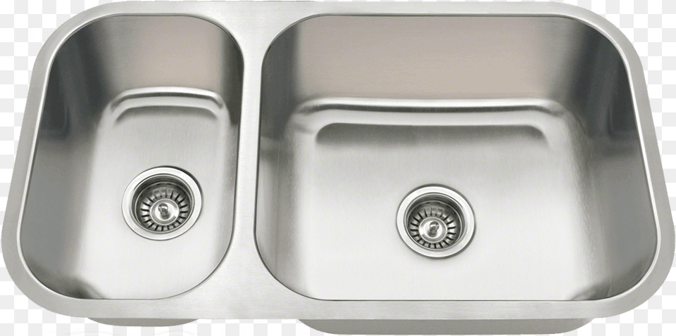 Offset Double Bowl Undermount Stainless Steel Stainless Steel Double Bowl Offset Sink, Double Sink, Drain Png Image