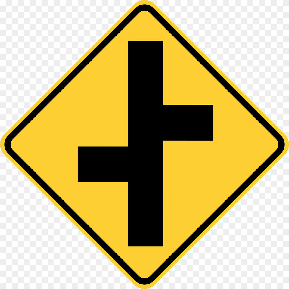 Offset Roads Clipart, Sign, Symbol, Road Sign, Cross Free Png Download