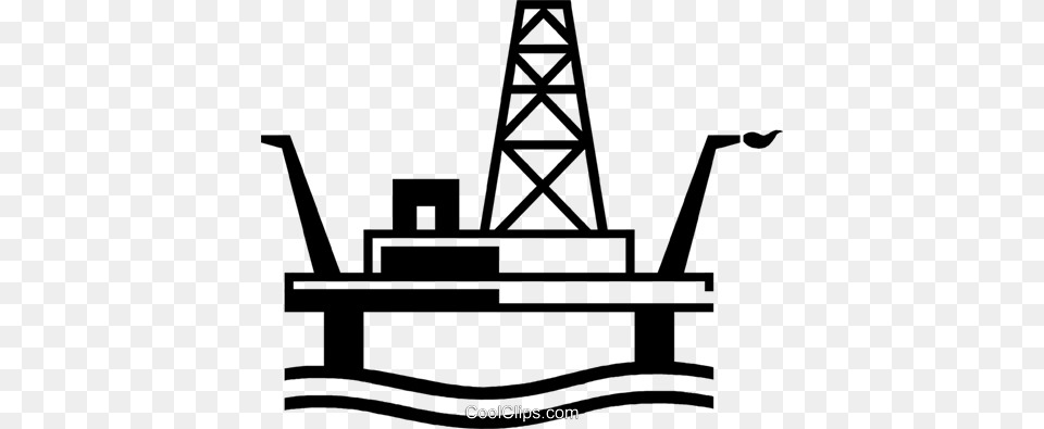 Offshore Drilling Platform Royalty Free Vector Clip Art, Construction, Oilfield, Outdoors Png Image