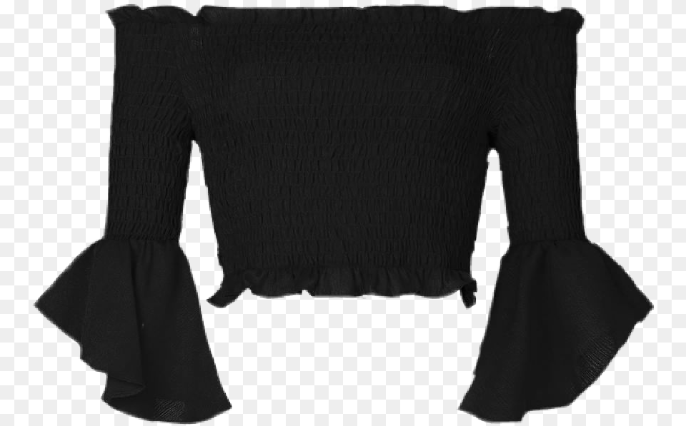 Offshoulder Black Fashion Shirt Moodboard Wool, Blouse, Clothing, Long Sleeve, Sleeve Free Png