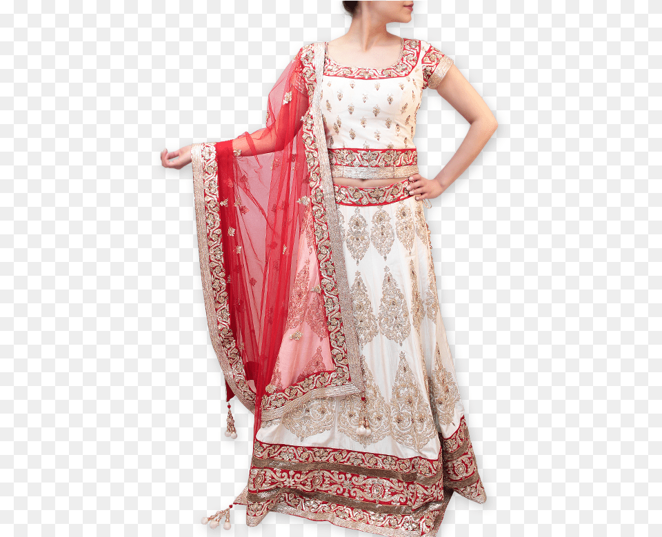 Offwhitered Bridal Lehenga Silk, Formal Wear, Clothing, Dress, Fashion Png Image