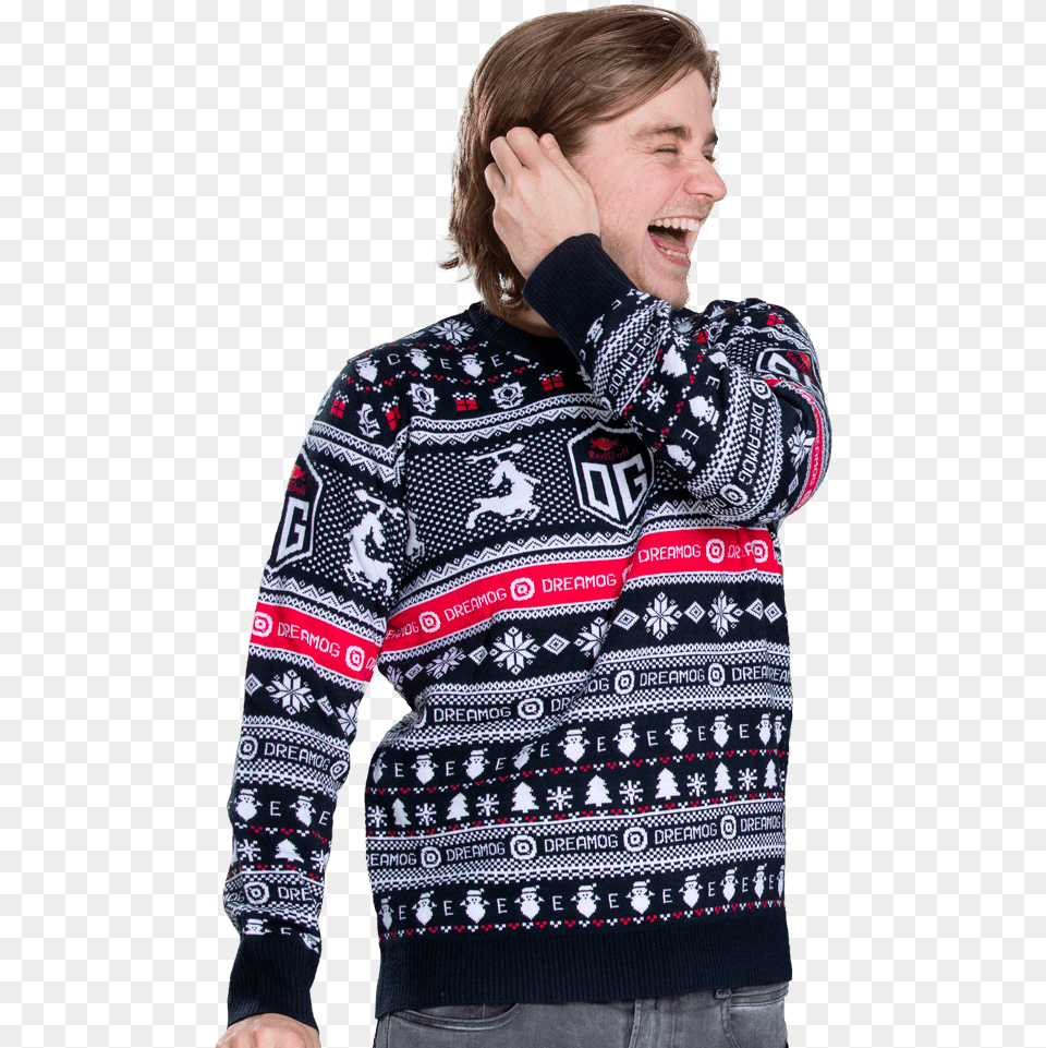 Og Christmas Sweater Long Sleeve, Clothing, Knitwear, Adult, Person Free Transparent Png
