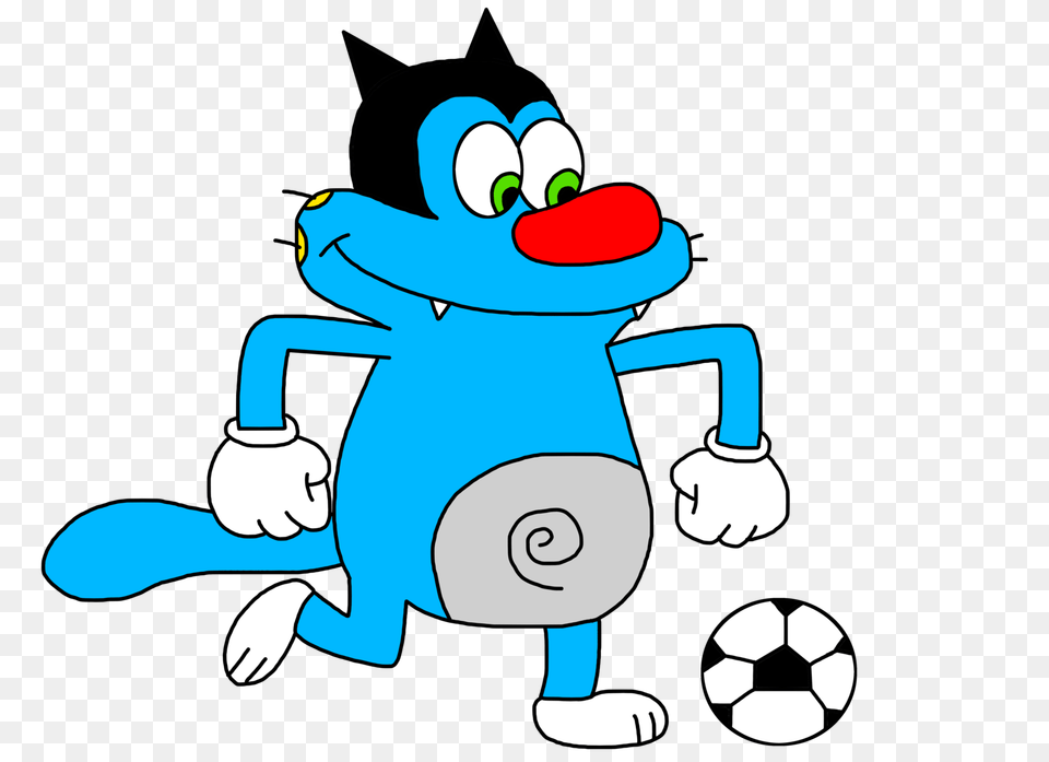 Oggy Going To Kick Soccer Ball, Baby, Person, Cartoon Free Png Download