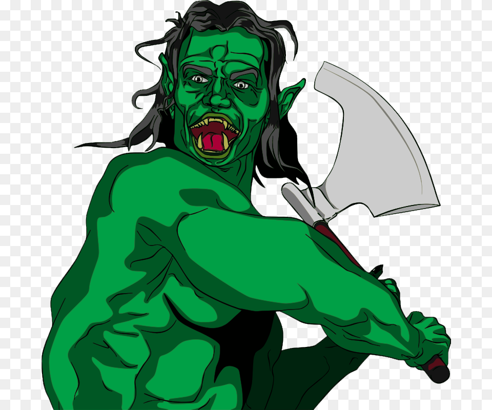 Ogre Clip Art, Green, Person, Adult, Female Free Png