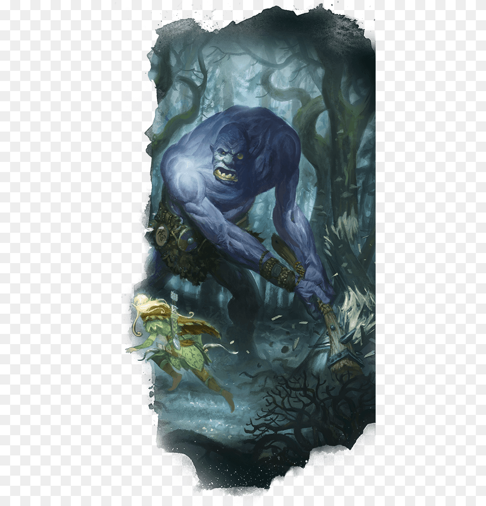 Ogre Fight Dampd Winter Eladrin Art, Baby, Person, Animal, Ape Free Transparent Png