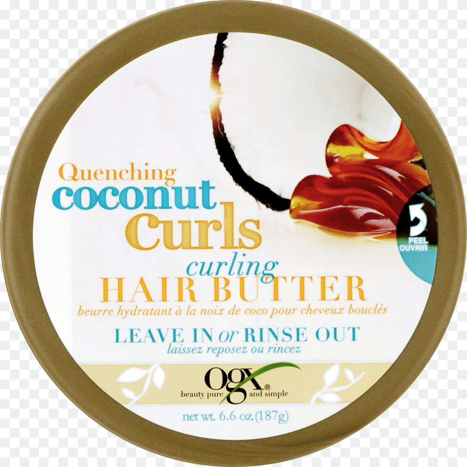 Ogx Quenching Coconut Curls Curling Hair Butter Circle, Advertisement, Poster, Plate Png Image