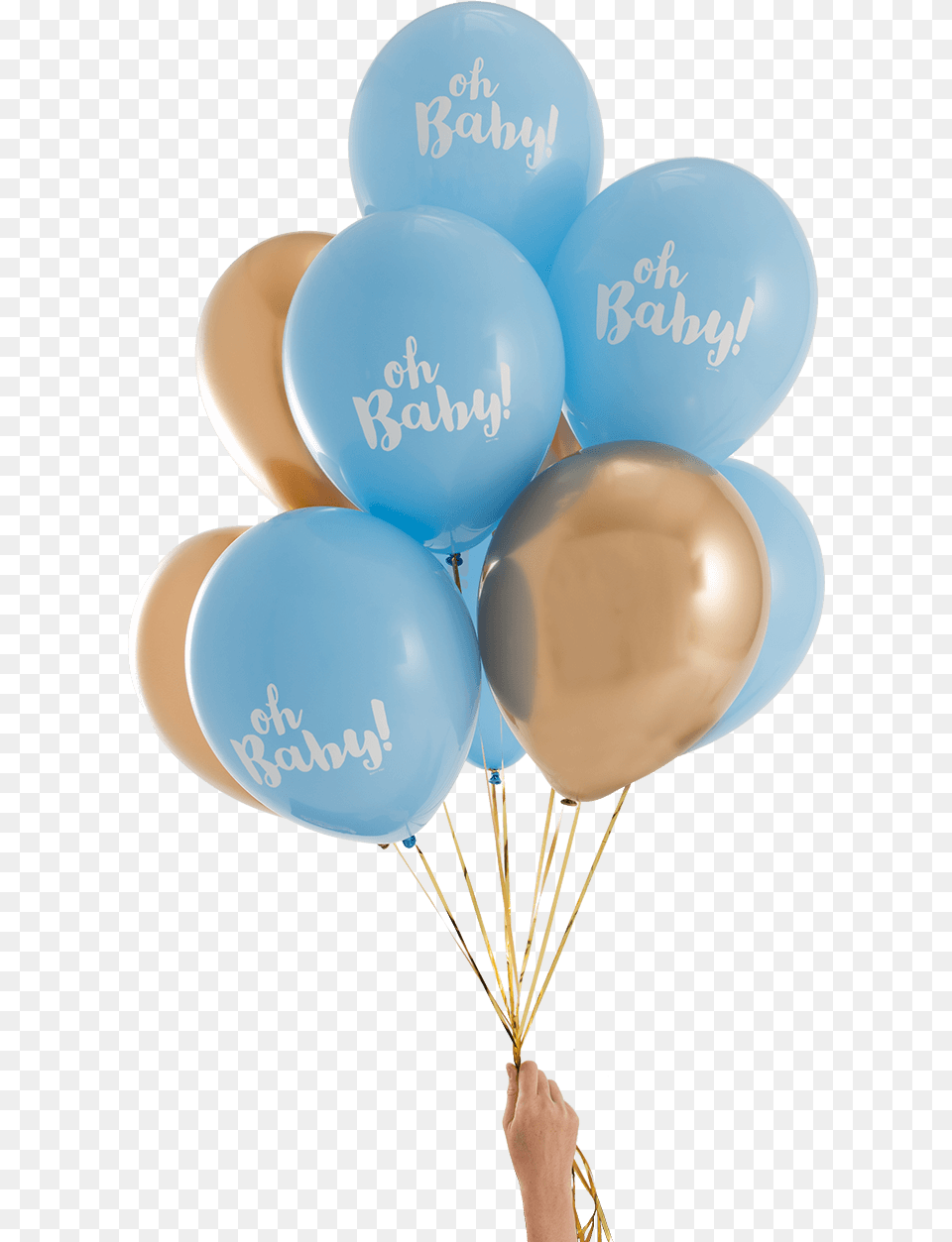 Oh Baby Blue U0026 Gold Party Balloons 14 Blue And Gold Balloons, Balloon Free Png Download