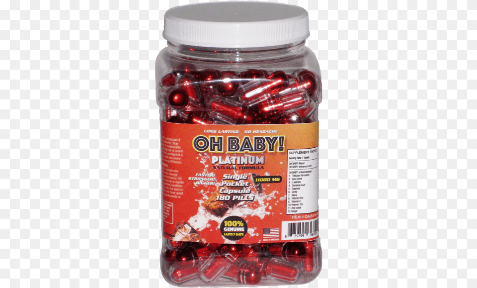 Oh Baby Single Pocket Capsule 180 Pills Seedless Fruit, Medication, Food, Ketchup, Pill Free Png Download