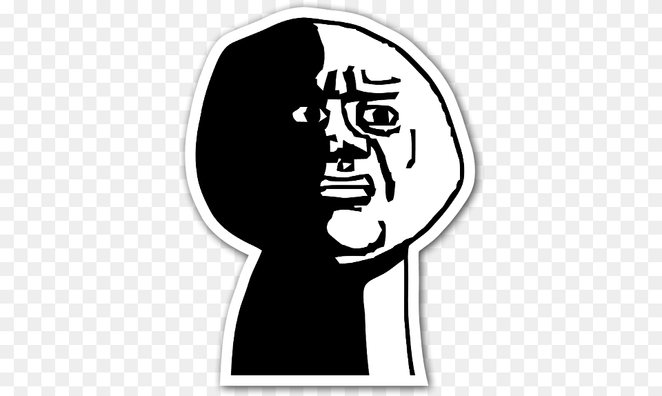 Oh God Why Rage Face Sticker Oh God Why Meme, Stencil, Person, Head Free Png Download