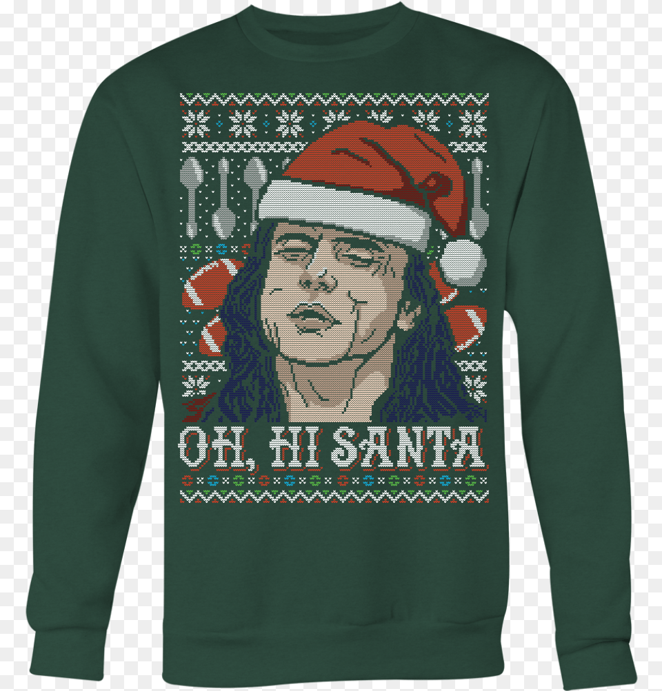 Oh Hi Santa Oh Hi Santa, Sweatshirt, Sweater, Clothing, Sleeve Png Image