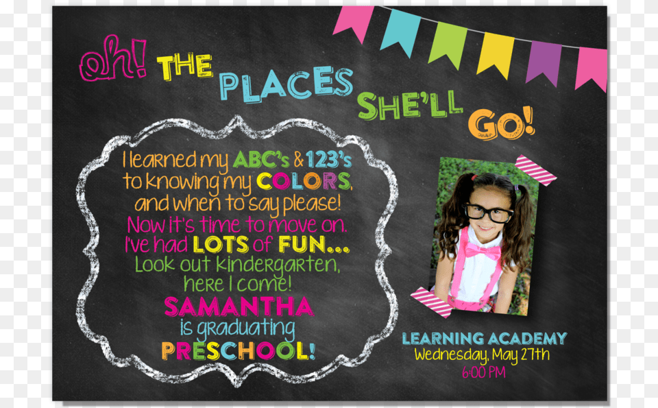 Oh The Places, Poster, Advertisement, Person, Girl Png Image