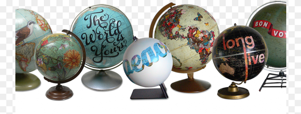 Oh The Places You Will Go Globes Painted, Sphere, Astronomy, Globe, Planet Free Transparent Png