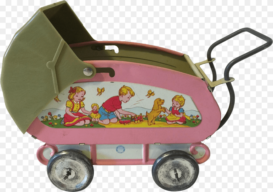 Ohio Art Tin Litho Toy Buggy Kim Push Amp Pull Toy, Vehicle, Carriage, Transportation, Wagon Png