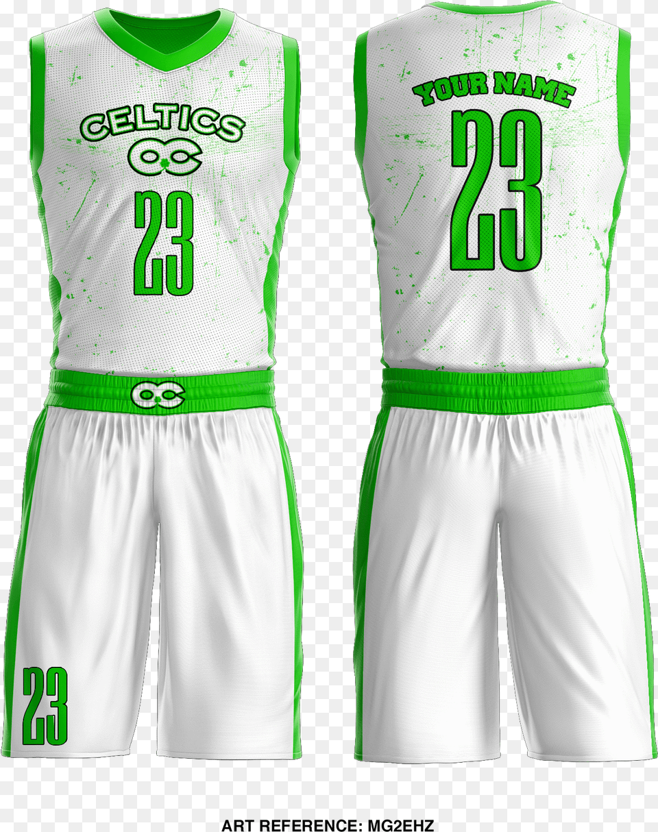 Ohio Celtics Basketball Uniform Mg2ehz Basketball Jersey Design White, Clothing, Shirt, Shorts, Person Png Image