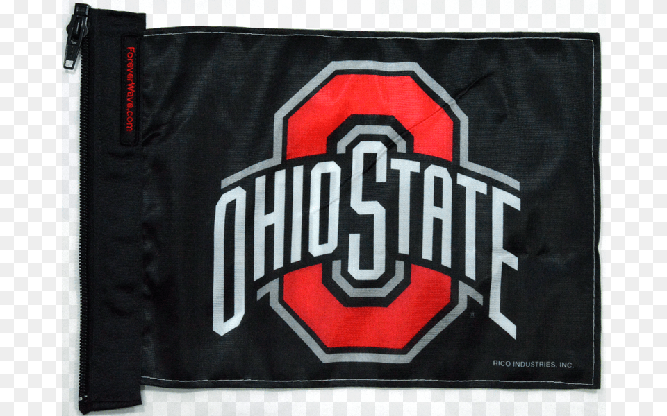 Ohio State Flag Black Ncaa Ohio State Buckeyes Car Flag, Emblem, Symbol, Accessories, Bag Free Png