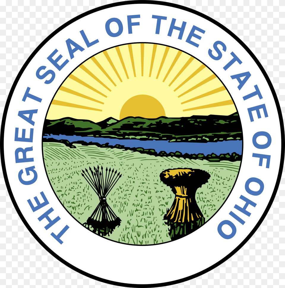 Ohio State Seal Ohio Seal, Badge, Logo, Symbol, Grass Free Png Download