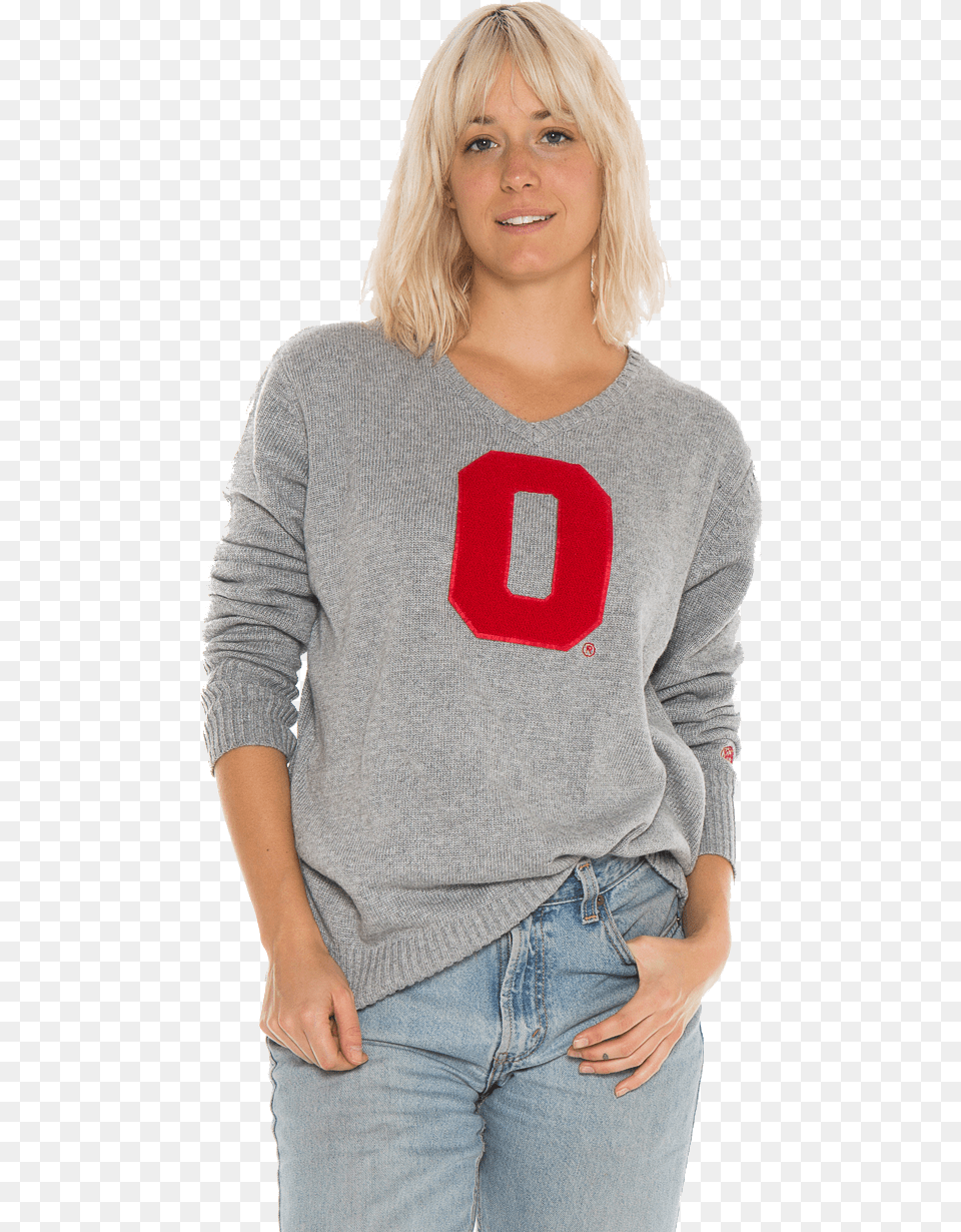 Ohio State Women39s Sweater, Adult, Sweatshirt, Sleeve, Person Png Image