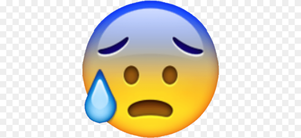 Ohno Oh No Emoji Yellow Blue Brown Color Crop Custom Sweating Emoji, Sphere, Disk Png Image