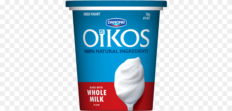 Oikos Plain Greek Yogurt Sour Cream, Dessert, Food, Ice Cream, Whipped Cream Free Png Download