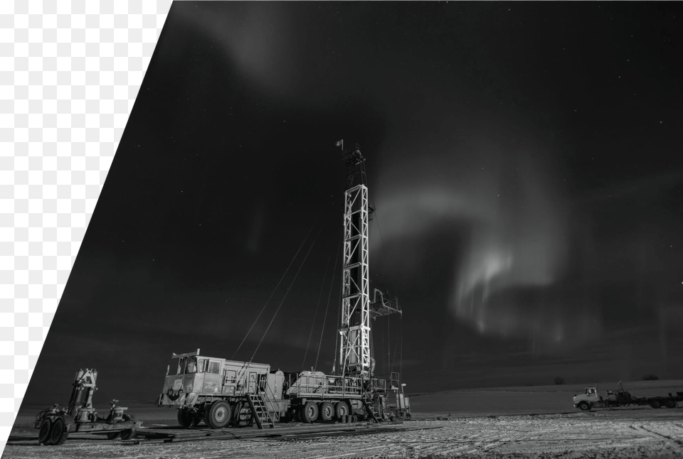 Oil And Gas Well Servicing Rigs Based In Swift Current Monochrome, Machine, Outdoors, Construction, Oilfield Png Image
