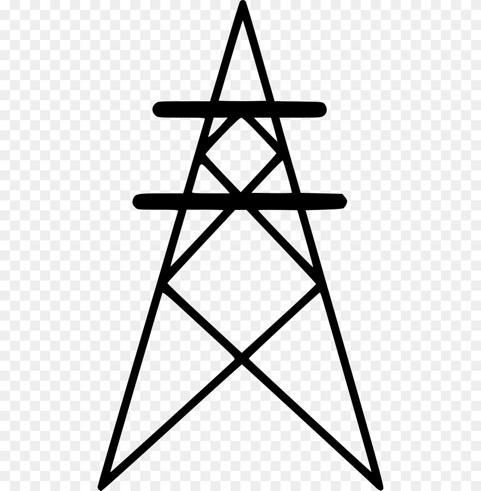 Oil Derrick Datenfernbertragung, Triangle, Cable, Power Lines, Cross Png Image