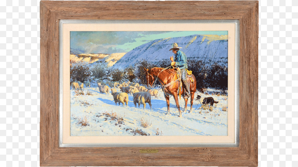 Oil On Board Winter Wool Amp Wet Snow By Loren Fry Picture Frame, Art, Person, Painting, Animal Free Transparent Png