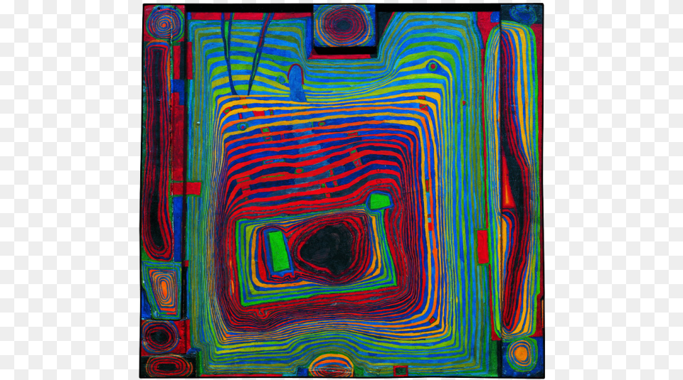 Oil On Wood Fibreboard With Wood Relief Primed With Hundertwasser Patterns, Art, Modern Art, Painting, Pattern Png Image