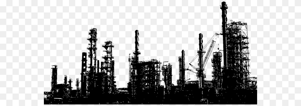 Oil Refinery Gray Png