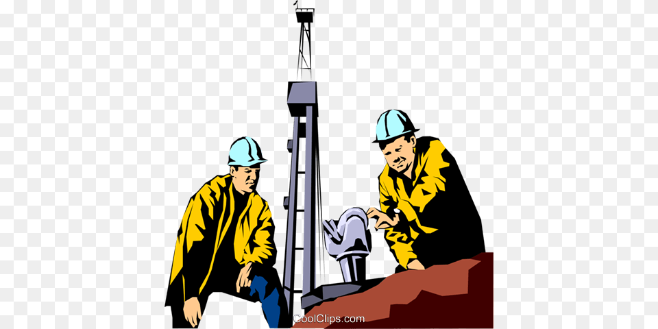 Oil Rig Workers Royalty Vector Clip Art Illustration, Helmet, Clothing, Hardhat, Person Free Png Download