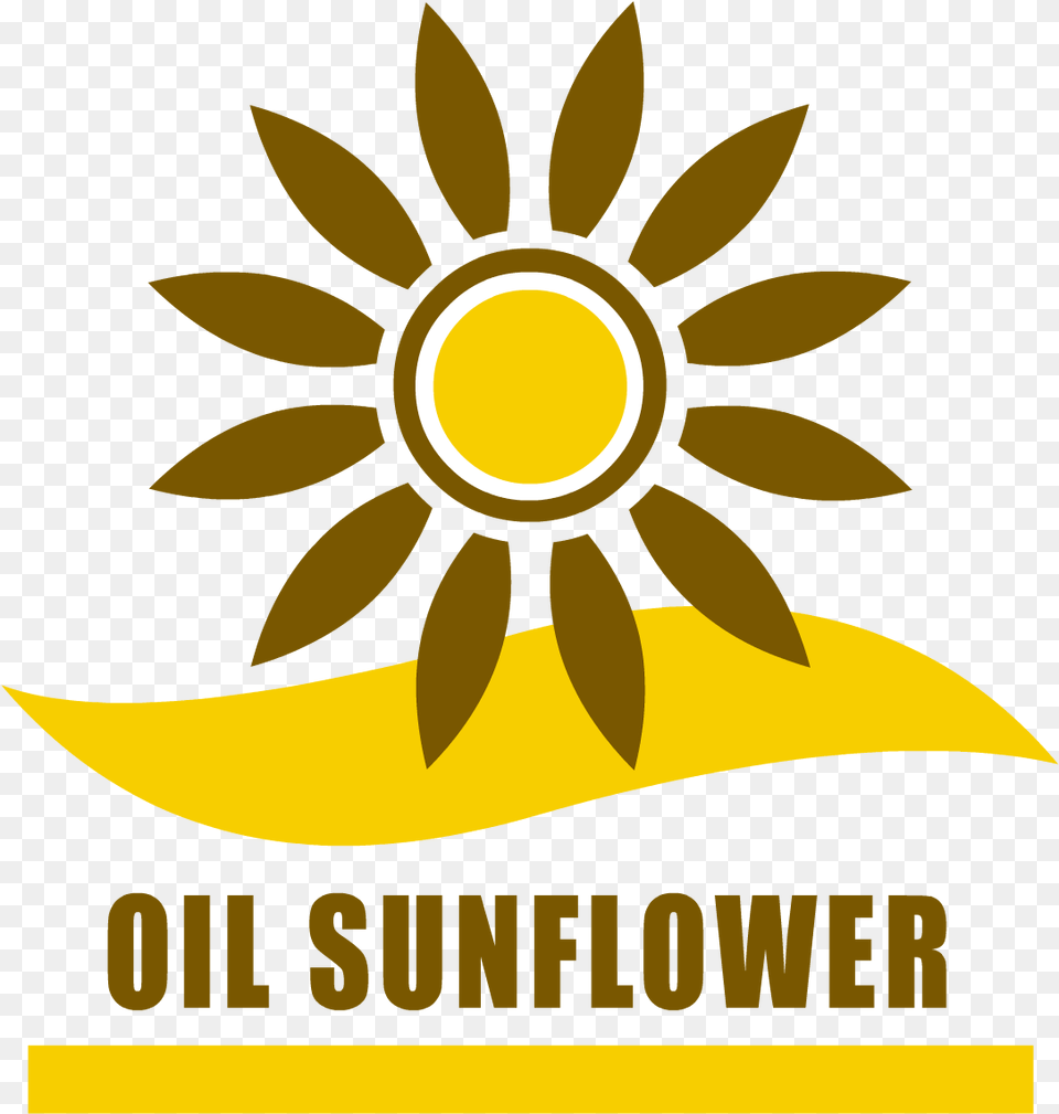 Oil Sunflower Sun Face Cartoon Black And White, Advertisement, Plant, Flower, Logo Png Image