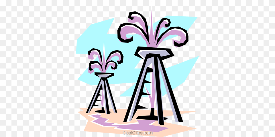 Oil Wells Royalty Vector Clip Art Illustration, Graphics, Purple, Outdoors, Painting Free Png