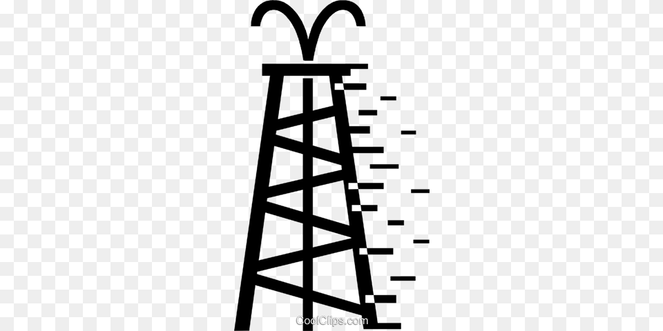 Oil Wells Royalty Vector Clip Art Illustration, Cable, Power Lines, Electric Transmission Tower, Cross Free Transparent Png