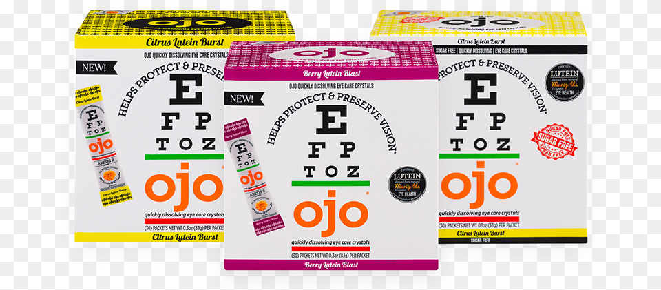 Ojo Eye Care Crystals Now Come In Three Vision Protecting Ojo Eye Crystals Eye Care Crystals Quickly Dissolving, Advertisement, Poster, Text, Symbol Free Transparent Png