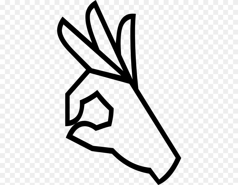 Ok Gesture Thumb Signal Hand, Gray Free Png Download