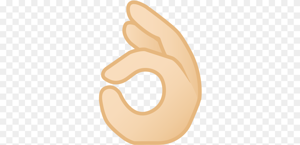 Ok Hand Emoji With Light Skin Tone Ok Hand, Food, Nut, Plant, Produce Free Png