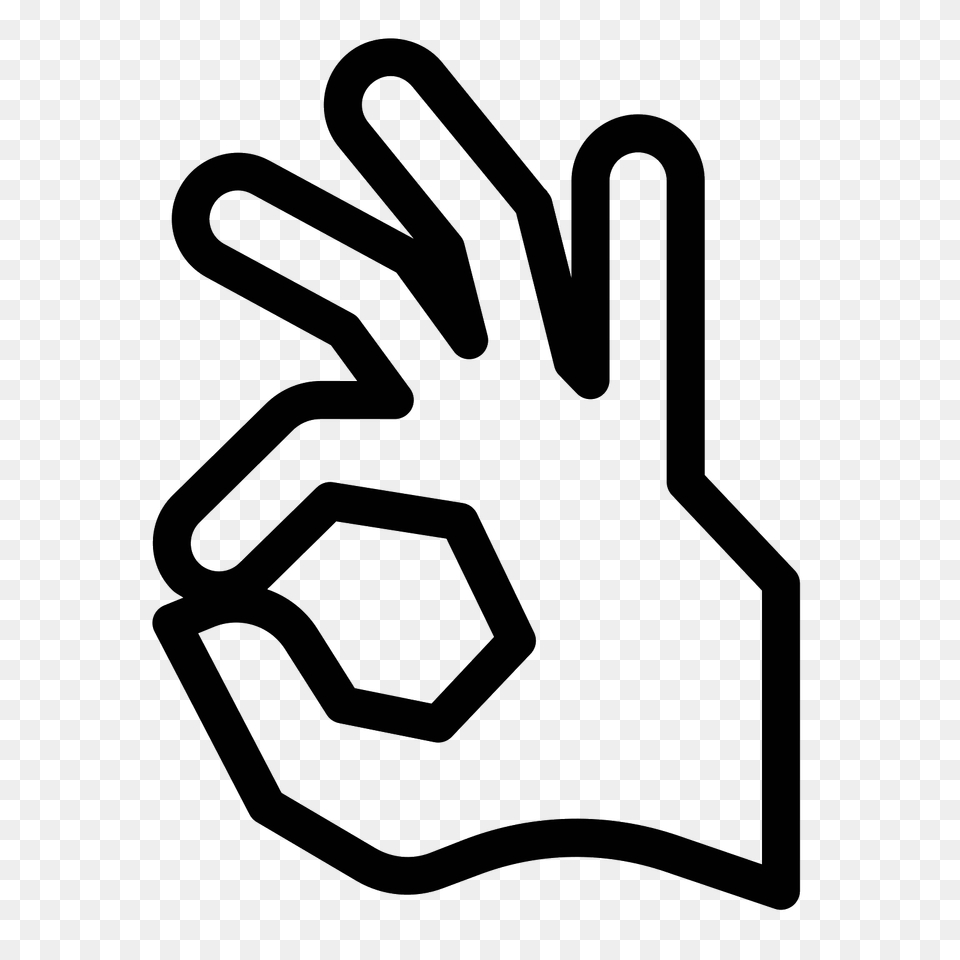 Ok Hand Icon, Gray Free Png
